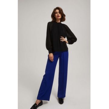 Camasa neagra cu maneci pliate - Negru