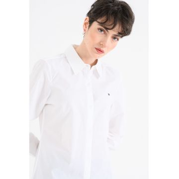 Camasa regular fit cu guler ascutit - Alb optic