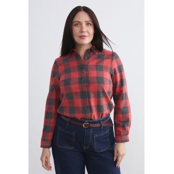 Camasa regular-fit cu model in carouri - Rosu/Negru stins