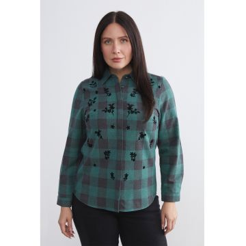 Camasa regular-fit cu model in carouri - Verde/Negru stins