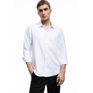 Camasa regular fit din amestec de bumbac - Alb