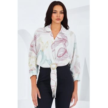 Camasa scurta pentru dama -  BDART - roz - poliester