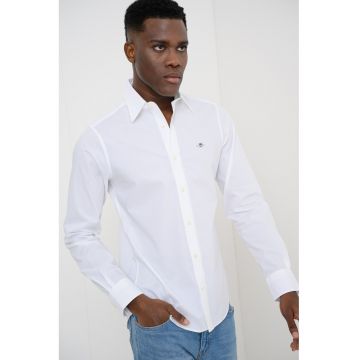 Camasa slim fit cu logo - Alb optic