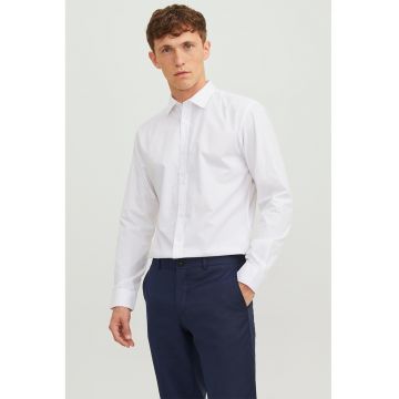 Camasa slim fit din amestec de bumbac - Alb optic