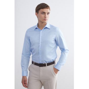 Camasa slim fit din bumbac - Albastru pastel