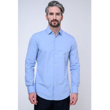 Camasa slim fit din bumbac Koey - Albastru pastel