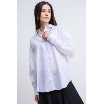 Camasa supradimensionata cu guler ascutit Elisana - Alb optic