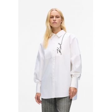 Camasa supradimensionata cu logo - Alb optic