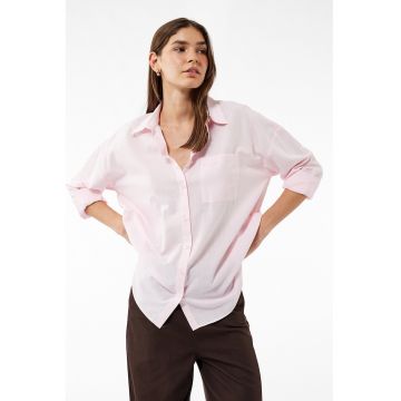 Camasa supradimensionata cu maneci cazute - Roz