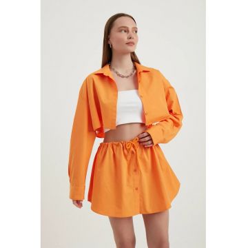 Camasa supradimensionata dama -  textil - portocaliu