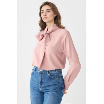 Camasa uni cu cravata - Roz deschis