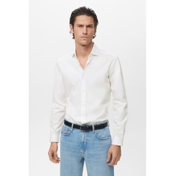 Camasa uni cu guler fixat cu nasturi - Alb murdar