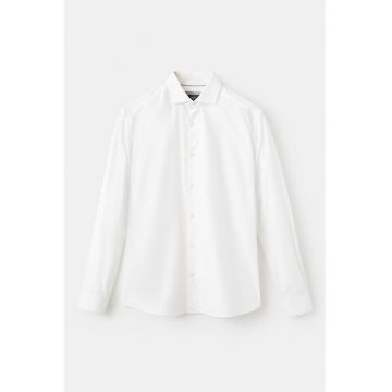 Camasa uni cu guler fixat cu nasturi - Alb murdar