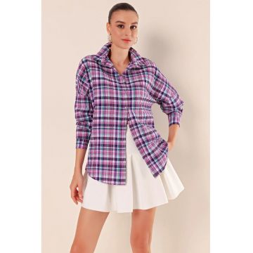 Camasi dama -  BDART supradimensionata - mov lavanda - bumbac