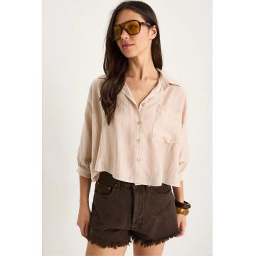 dama -  cu dungi - cu bej textil - Bej Natural