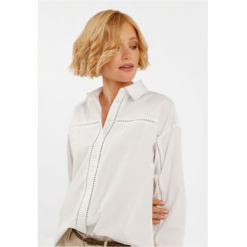 Camasa alba oversize pentru femei  K-Laurel - Alb