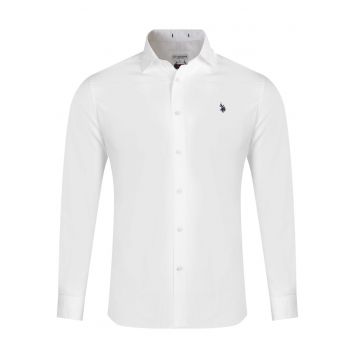 Camasa barbateasca -  SLIM US40 - alb - 98% bumbac - 2% elastan