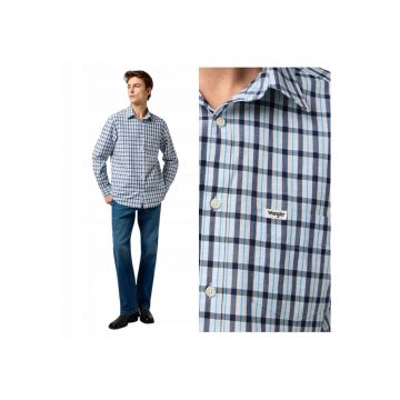 Camasa Barbati -  1 Pkt Shirt - Regular Fit - Cu Guler - Cu Nasturi - Design Clasic - Maneci Lungi - Bumbac - M INTL - Albastru