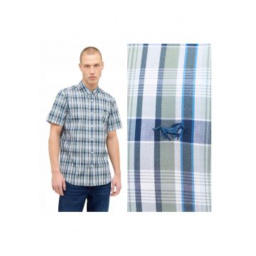 Camasa Barbati -  Baltimore Sommer Check - Regular Fit - Maneci Scurti - Cu Nasturi - Design Clasic - Bumbac - 2XL INTL - Multicolor