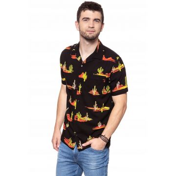 Camasa barbati -  RESORT SHIRT - negru - 100% viscoza -