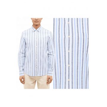 Camasa Barbati -  Style Rawlins - Regular Fit - Cu Guler - Cu Nasturi - Design Clasic - Maneci Lungi - Bumbac - Albastru