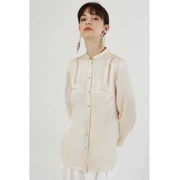 Camasa cu aspect de satin - Bej