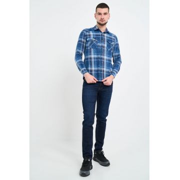 Camasa cu buzunare pe piept - Albastru