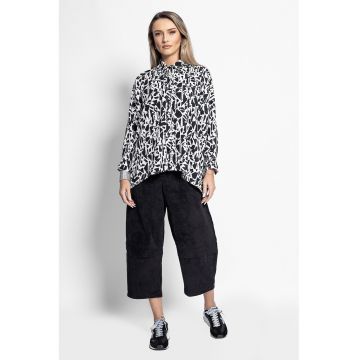 Camasa cu imprimeu geometric - Alb/Negru