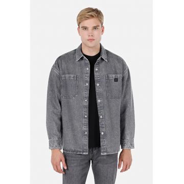 Camasa cu maneca lunga barbati  oversize - bumbac - gri