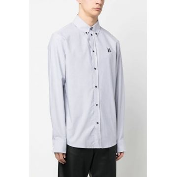 Camasa cu maneca lunga si detaliu brodat - Gri deschis