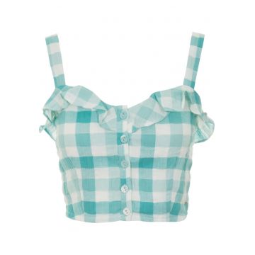 Camasa dama -  Bumbac - Alb/Albastru