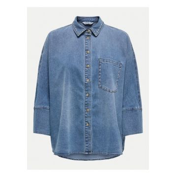 Camasa dama -  bumbac/poliester/viscoza/elastan - albastru