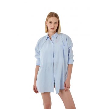 Camasa dama -  camasa cu maneca lunga - albastru deschis - textil