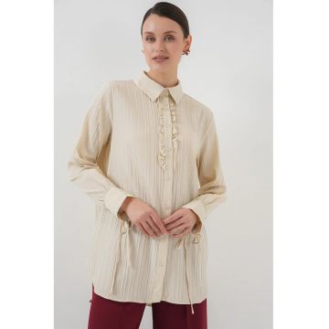 Camasa dama -  cu volane - bej