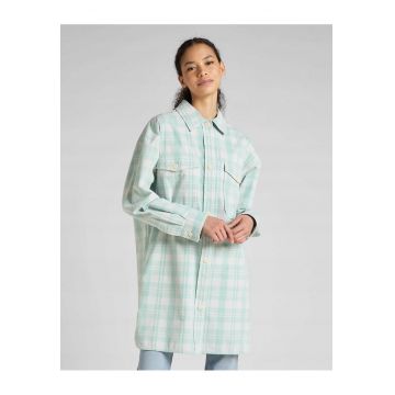Camasa dama  model ELONGATED OVERSHIRT - verde -