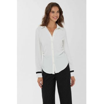 Camasa dama -  poliester/lycra - alb/negru