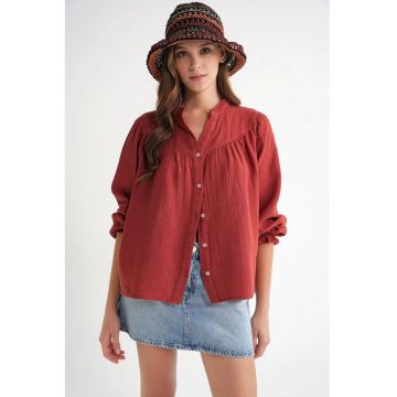 Camasa dama  rosu caramiziu - amestec de in