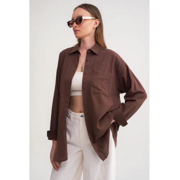 Camasa dama  supradimensionata - amestec de in - Maro
