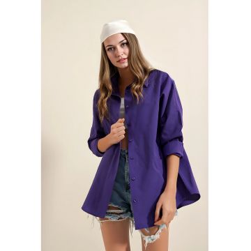 Camasa dama -  supradimensionata - mov