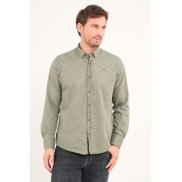 Camasa de bumbac cu maneci lungi - Grej