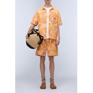 Camasa de bumbac cu maneci scurte Talia - Portocaliu/Crem