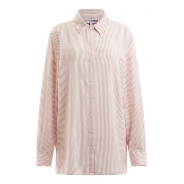 Camasa din amestec de bumbac cu model - Alb/Roz