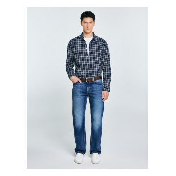 Camasa din bumbac cu imprimeu in carouri Meridenisoni