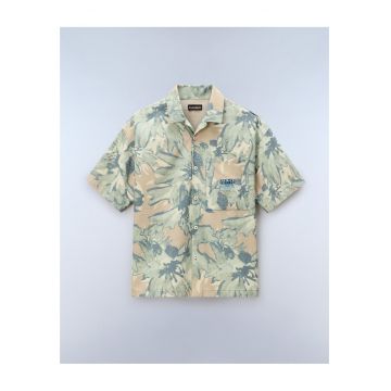 Camasa din bumbac cu imprimeu tropical Talla