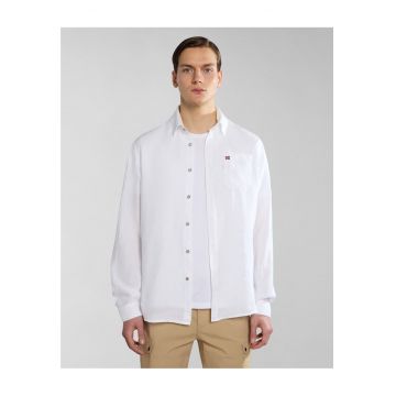 Camasa din in cu buzunar aplicat -