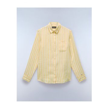 Camasa din in cu imprimeu in dungi Ete