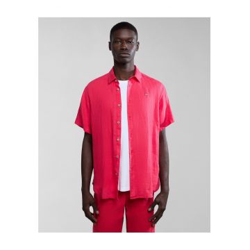 Camasa din in uni - cu maneca scurta