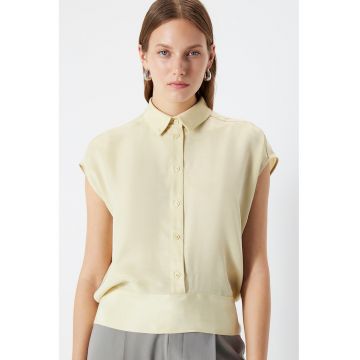 Camasa din lyocell cu funda pe partea din spate - Maro camel