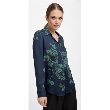 Camasa din viscoza cu imprimeu floral -  K-Arma - turcoaz - Albastru turcoaz