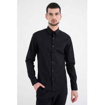 Camasa extra slim-fit cu model uni - Negru
